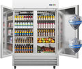 JINSONG 54" Commercial Refrigerator with 2 Solid Door, 49 cu.ft Stainless Steel Reach-in Refrigerator, commercial fridge for Restaurant, Bar, Shop, Residential