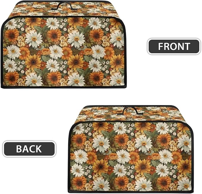 Daisy Slow Cooker Dust Cover - Floral Oval 6-8 Qt Crock Pot Cover Keeps Appliance Clean