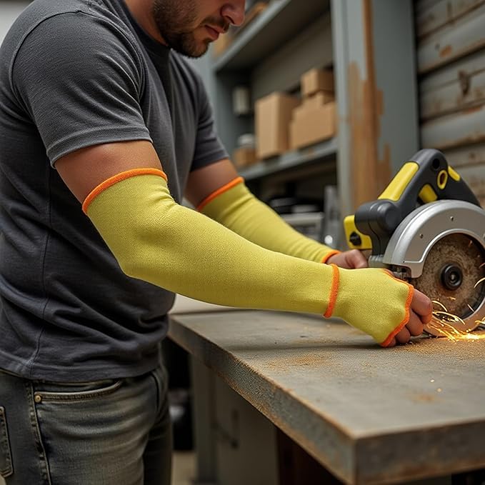 G & F PRODUCTS 100% Kevlar fiber by DuPont Cut Resistant Knit Sleeve, Sold by 6-piece pack
