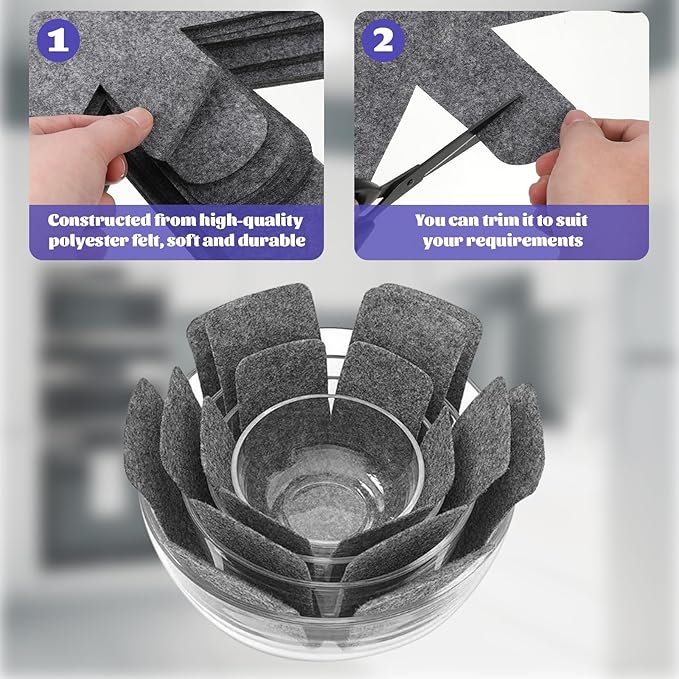 40 PCS Pot Protectors, 5 Different Sizes Pot and Pan Protectors Non-Slip Pan Separators for Stacking Scratch-Resistant Larger and Thicker for Stacking and Separating Cookware-Grey