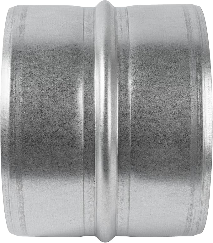 Vent Systems 5'' Inch Galvanized Steel Duct Connector - Round Ventilation Duct Extension - Metal Vent Coupler - Metal Hose Coupling - Galvanised Pipe Connector