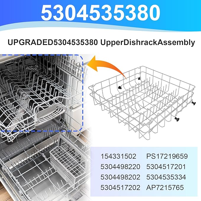 PakaLife 5304535380 Dishwasher Rack Replacement,Dishrack for Kenmore Crosley Frigidaire (5304535380)
