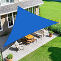 Amagenix Sun Shade Sail 14'X14'X14' Curved Edge Outdoor Shade Canopy Blue Breathable 95% UV Block Shade Cloth for Patio Garden Backyard (We Make Custom Size)