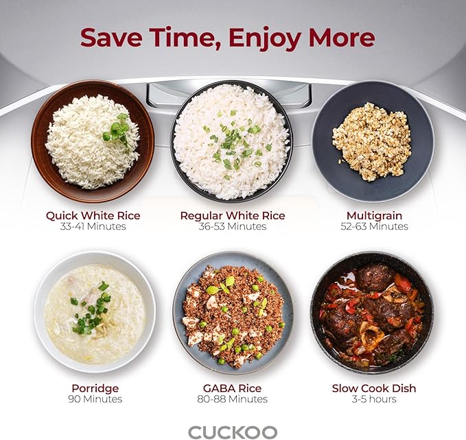 CUCKOO Micom Rice Cooker 6 Cup Uncooked / 12 Cup Cooked, Korean Fuzzy Logic Rice Cooker with Delay Timer & Keep Warm Setting, Versatile Food Steamer with Non-Stick Inner Pot, Silver (CR-0632F)