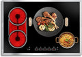 30 Inch Electric Cooktop, 4 Burner Electric Stove Top with Touch Control, 7800W Built-In Glass Stovetop with BBQ & Expandable Zone, 9-Level Adjustable, Child Lock, Timer, 220V-240V Hardwire