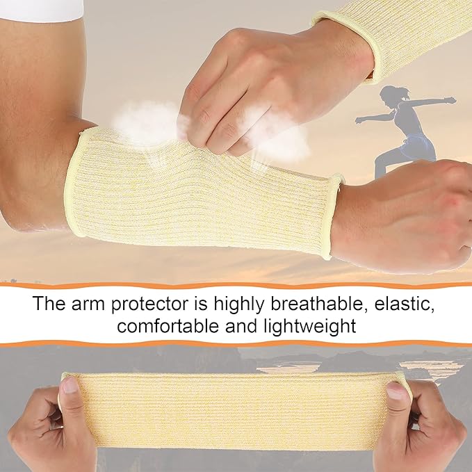 Neer 4 Pair Protective Arm Sleeves for Thin Skin Anti-Cut Burn Resistant Cover Forearm Sleeve for Cooking Construction(Black, Purple, Gray, Beige)