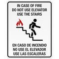 in Case of Fire Do Not Use Elevator Use The Stairs Bilingual Sign, Fire Safety Sign, 24x30 Inches, 3M EGP Reflective .080 Aluminum, Fade Resistant, Indoor/Outdoor Use, Made in USA