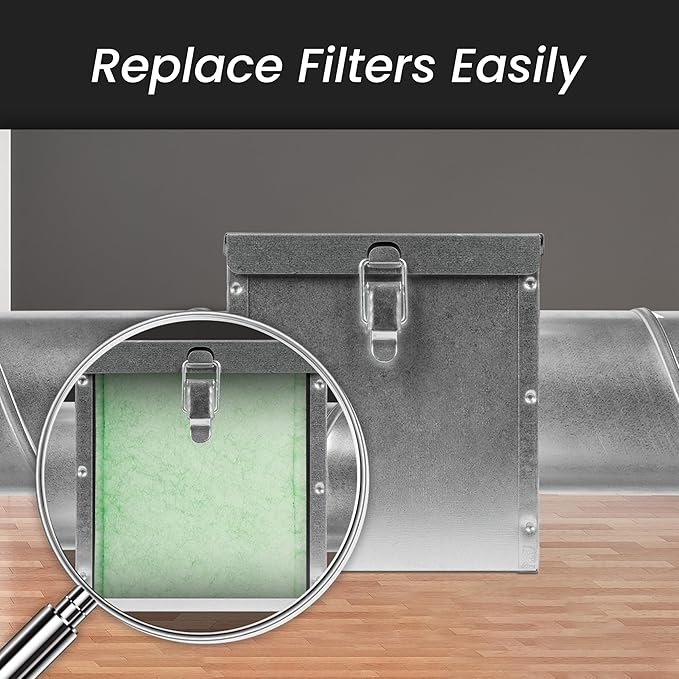 Repa Market 9" x 8" Replacement Air Filter for 6" Duct Filter Box – EU3 Class Purifier Filter for Dust Collection, Lint Trap – Air Purifier – HVAC Ventilation System Filters, Home Improvement