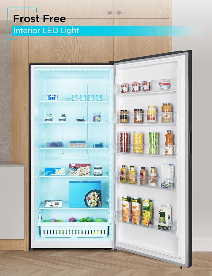 BLACK+DECKER 21.2 Cu. Ft. Convertible Freezer Refrigerator, Upright Freezer with Glass Shelves, Reversible Door, ENERGY STAR rated, Frost Free, BUC2120MB, Black