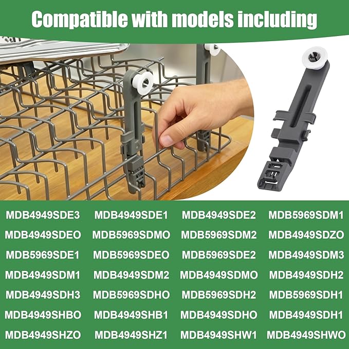 W10571738 Dishwasher Rack Wheels for Whirlpool Maytag Dishwasher Parts PS11756470, WPW10571738,AP6023130(1 PCS)