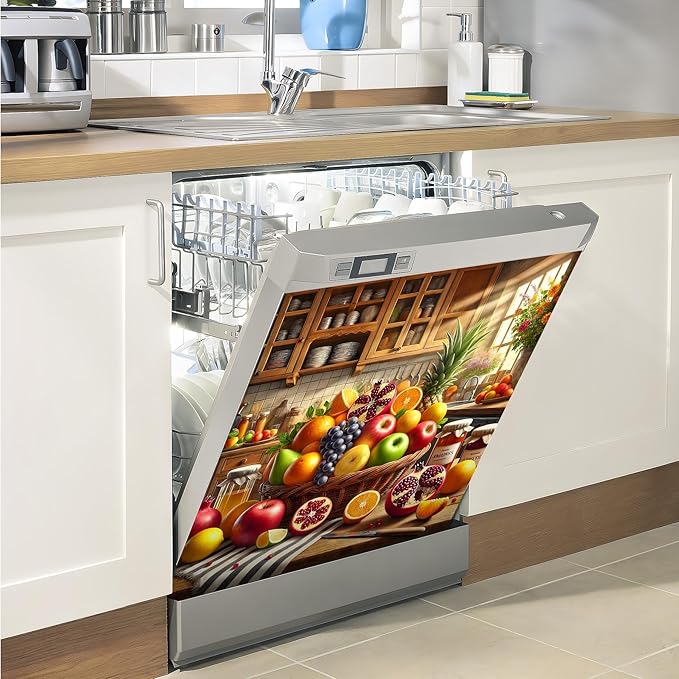 Dishwasher Magnet Sticker Cover Panel Decal Refrigerator Magnetic Sticker Decorative for Kitchen Decoration,Fridge Door Cover, Appliances Stickers 23"x26"