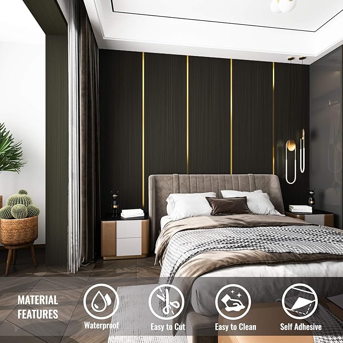 CRE8TIVE Bronze Black Stainless Steel Contact Paper Self Adhesive 24"x118" Wide Brushed Metallic Wallpaper Stick and Peel Rust Resistant Vinyl Roll for Kitchen Refrigerator Dishwasher Stove Appliances