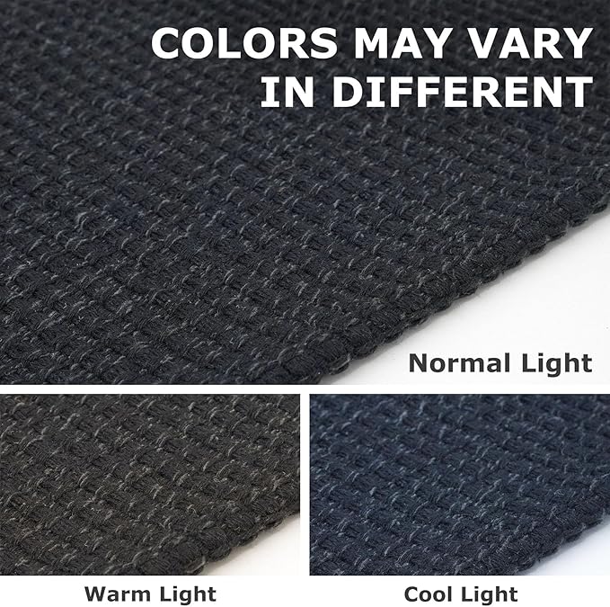 IOHOUZE Washable Exrea Long Hallway Runner Rug 3x20 Non Slip Rubber Backed Kitchen Runner Entryway Runner Indoor, Woven Rugs Floor Carpet for Kitchen Hall Entryway Stair, Black/Grey