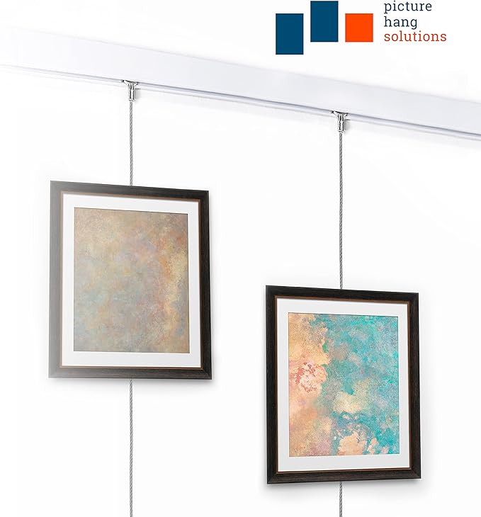PHS Professional Picture Rail Hanging System | 79-Inch Gallery Rail with TR100 Track, Steel Cords & Hooks | Art Hanging System for Home & Office - 1 Pack