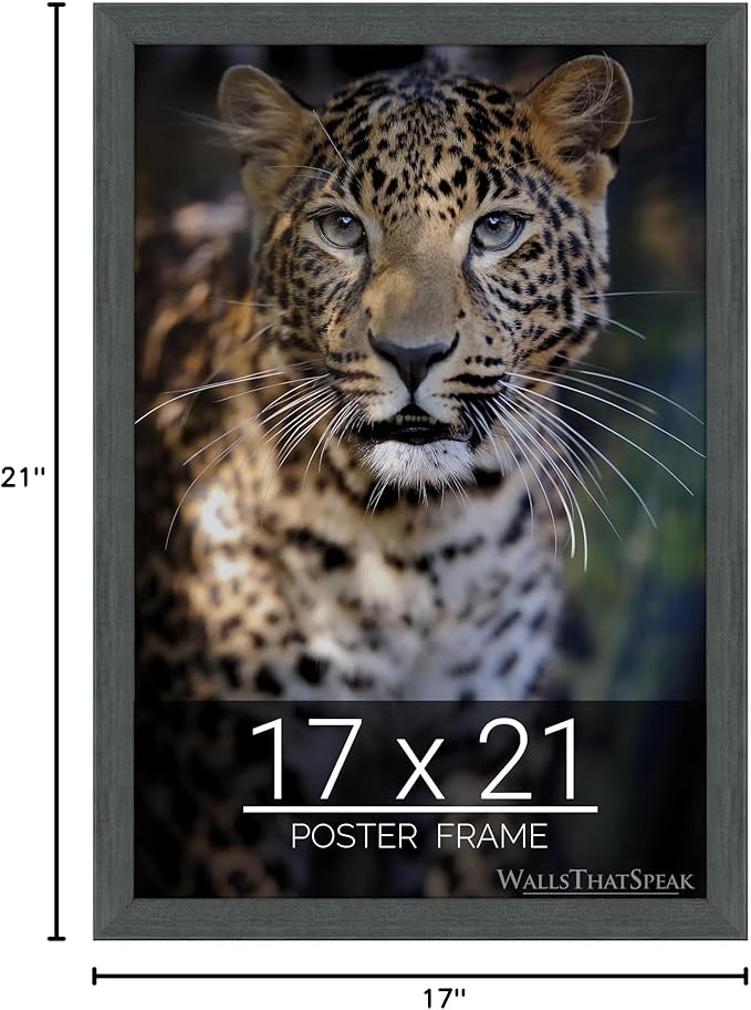 wallsthatspeak 17x21 Slate Gray Picture Frame for Puzzles Posters Photos or Artwork
