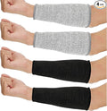 Neer 4 Pair Protective Arm Sleeves for Thin Skin Anti-Cut Burn Resistant Cover Forearm Sleeve for Cooking Construction (Black, Gray,7.9 Inch)