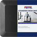 FEATOL Anti Fatigue Mat for Standing, 9/10 Extra Thick Ergonomic Standing Desk Mat, Comfort & Durable Memory Foam Standing Mat at Home,Office All Day (20" x 39", Black, 2PC)