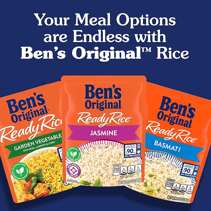 Ben’s Original Ready Rice Chili Garlic Flavored Rice, Easy Dinner Side, 8.5 oz Pouch (Pack of 12)