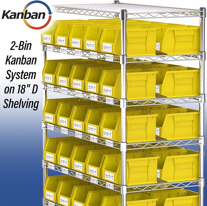 Akro-Mils 30237 AkroBins Plastic Storage Bins, Space-Saving Stackable Bins for Garage, Pantry, Craft Organization, 9-Inch x 6-Inch x 5-Inch, Stone, 12-Pack