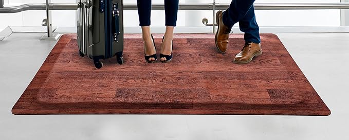 Rhino Mats, Softwoods Anti Fatigue Floor Mat, Commercial Grade Kitchen Mat, Standing Desk Mat, Office, Garage or Anywhere, Standing Comfort. (Oak, 3' x 5' x 7/8")
