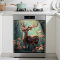 Magnetic Dishwasher Cover,Beautiful Deer Reusable Dishwasher Magnetic Cover Forest Decorative Door Covers Panel for Home Kitcen 23" x 26"