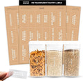 SAVVY & SORTED Pantry Labels for Food Containers, 198 Modern Font Kitchen Labels for Containers on Clear Sticker, Waterproof Scratch Resistant, Organize Pantry Essentials