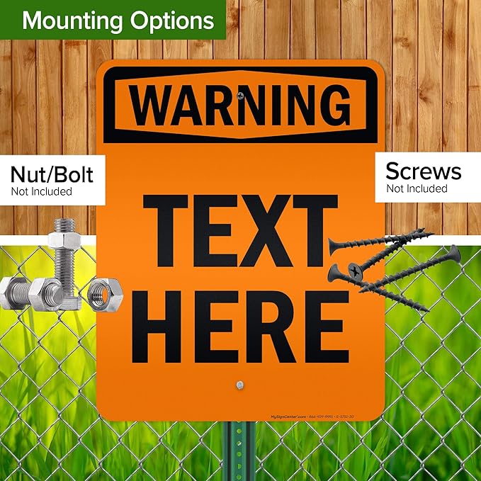 Custom warning Sign, OSHA Sign, 24x30 Inches, 3M EGP Reflective, Rust Free .080 Aluminum, Fade Resistant, Made in USA by My Sign Center