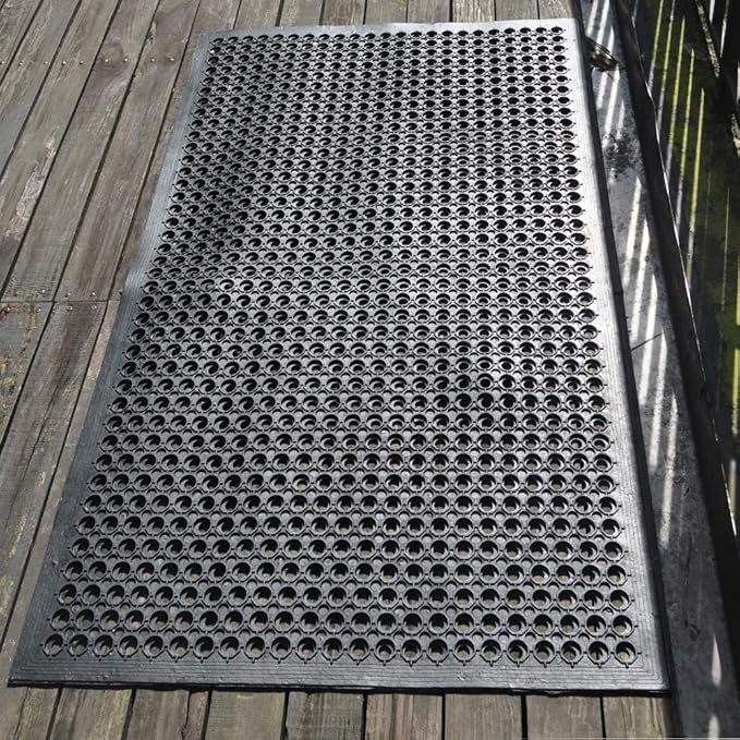 Uniboho Outdoor Rubber Floor Mats Anti Slip Commercial Resturant Kitchen Mat Rubber Drainage Mat 35x24 Inch Heavy Duty Door Mat for Garage Garden Indoor Outside Industral Pool Entrance Bar Wet Area