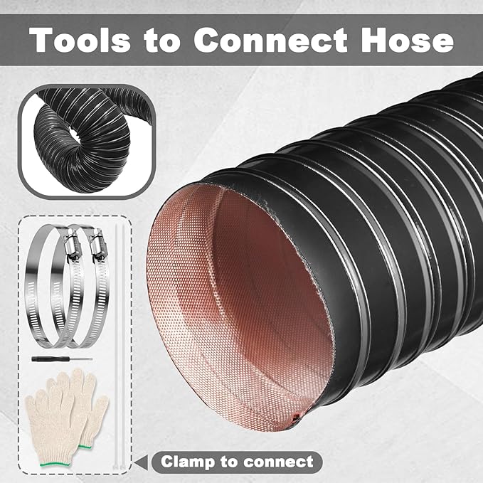 NOWBALL 3in Automotive Air Duct Hose, Length 3 Meter-10ft, 3" Silicone Flexible Cooling Ducting, 76mm High Heat Brake Exhaust Hose for Car, Garage, Dryer Air System Black
