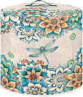 Xoenoiee Boho Mandala Floral Dragonfly Print Kitchen Appliance Dust Cover with Pockets, Electric Pressure Cooker Cover Compatible with Rice Cooker Cover Air Fryer Cover, for 3 Qt Pot