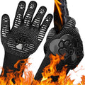 UBeesize Lengthen BBQ Gloves, 1472°F Heat Resistant Grill Glove, Fireproof Oven Gloves for Cooking, Non-Slip Fire Glove for Grilling, Barbecue, Smoker, Baking, Frying