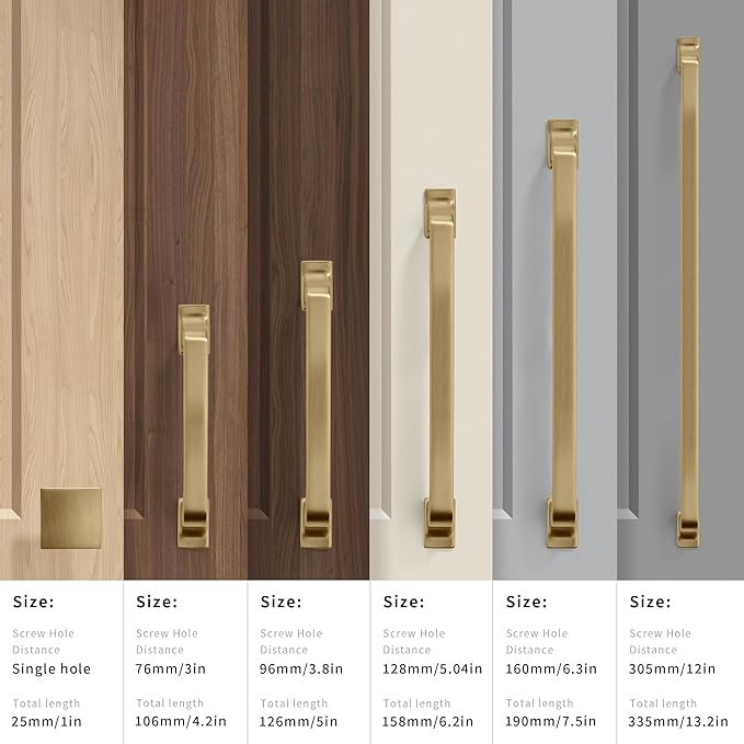 Khtumeware 20 Pack 5 Inch Brushed Brass Cabinet Pulls - Gold Drawer Handles for Kitchen, Cupboard, Hardware