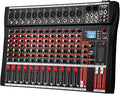 12 Channel Mixer Audio Console, CT-120S Professional Music Mixer DJ Mixing Board with Reverb Bluetooth MP3 Player 48V Phantom Power Supply USB Recording for Studio Karaoke Live Performance
