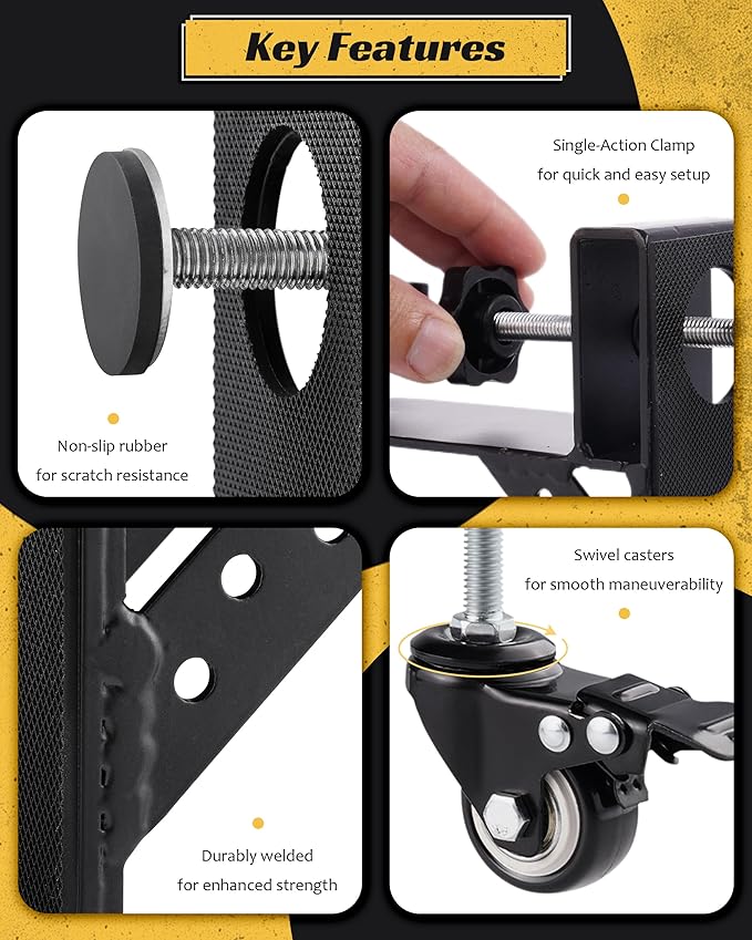 Door Installation Dolly, Heavy Duty Door Dolly Cart for Pre Hung Interior Doors - 300lb Capacity, Easy Lifting & Quick Mounting for Door Panels, Door Installation Tools, Panel Carrier with Wheels