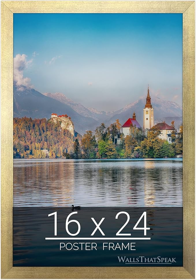 wallsthatspeak 16x24 Gold Picture Frame for Puzzles Posters Photos or Artwork