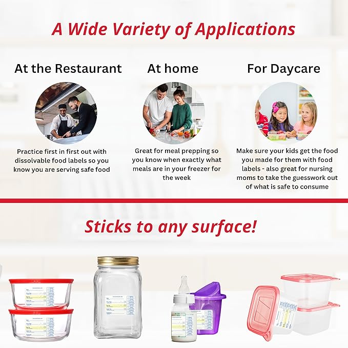 2x3 Dissolvable Food Labels, 500 Label Stickers, Bottle Labels for Storage Bins, Sticker Labels for Food containers, (500, Blue)