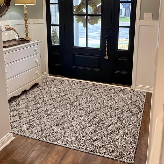 Azadx 3'x5' Front Entryway Door Mat Non Slip Indoor Door mats Washable Entry Mats Welcome Doormat Dirt Trapper for House Entry Low Profile Doormat Indoor Entrance Mat