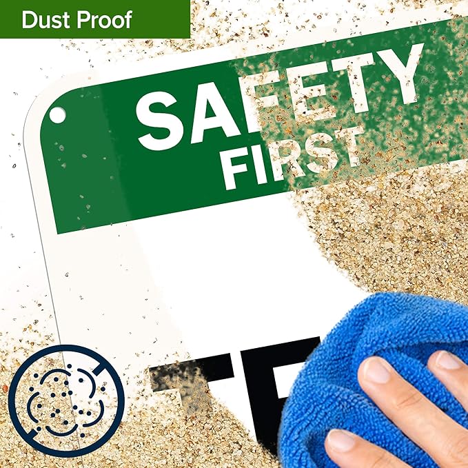 Custom Safety First Sign, OSHA Sign, 12x18 Inches, 55 mil thick HDPE (high density polyethylene), Made in USA by My Sign Center