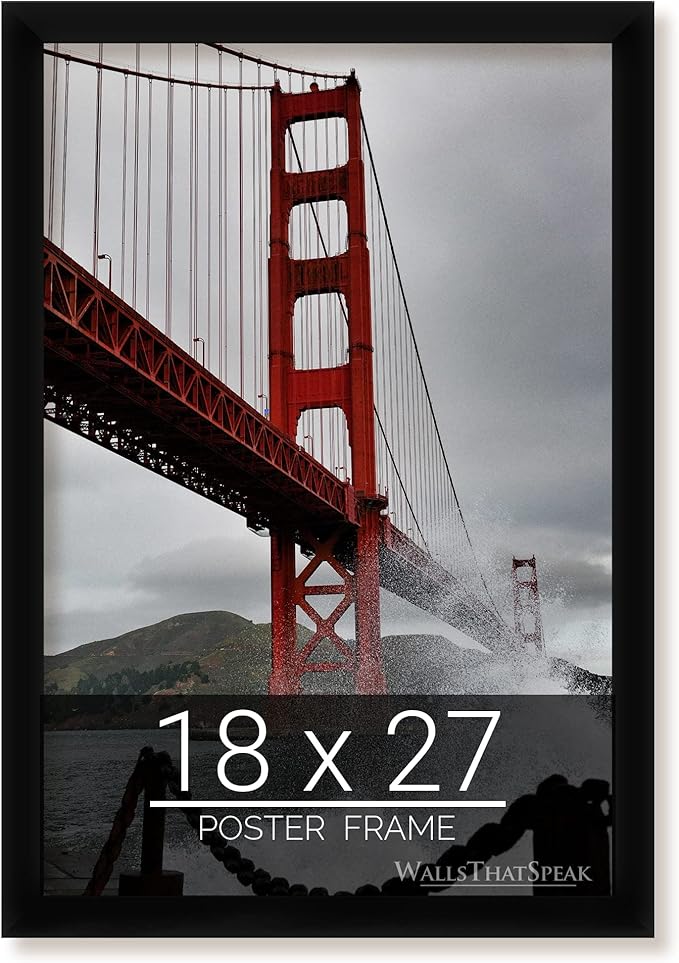 wallsthatspeak 18x27 Black Picture Frame for Puzzles Posters Photos or Artwork