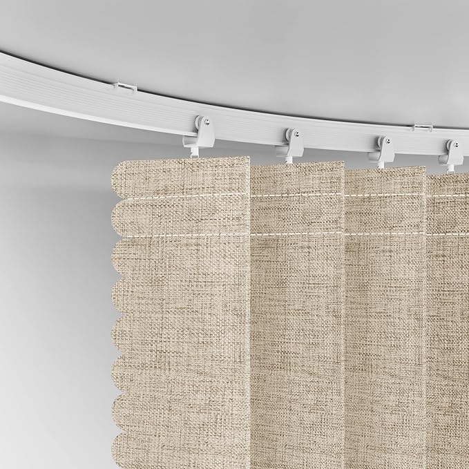 100% Blackout Curtains for Sliding Glass Doors, Extra Wide Curtains for Patio Sliding Door, Include Ceiling Curtain Track, Room Divider Curtains(Beige, W100 x L84, 1 Pack)