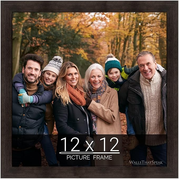 wallsthatspeak 12x12 Photo Frame for Pictures or Artwork, Espresso Brown