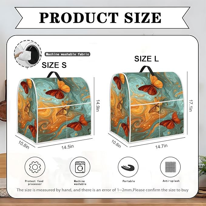 Mixer Dust Cover for 6-8 Qt Stand Mixer, Cloth Cover with 2 Storage Pockets for Stand Mixer Protective Covers Large for 6-8 Quart Mixer