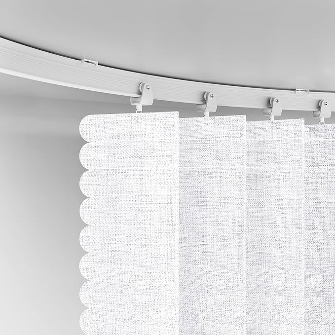 100% Blackout Room Divider Curtains - Total Privacy Curtain Panel, Thermal Insulated Noise Reduction Curtain for Bedroom Windows,Include Ceiling Curtain Track(White, W100 x L108, 1 Pack)