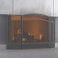 Fire Beauty Fireplace Screen 3 Panel Wrought Iron 48"(L) x 29"(H) Spark Guard Cover(Pewter)