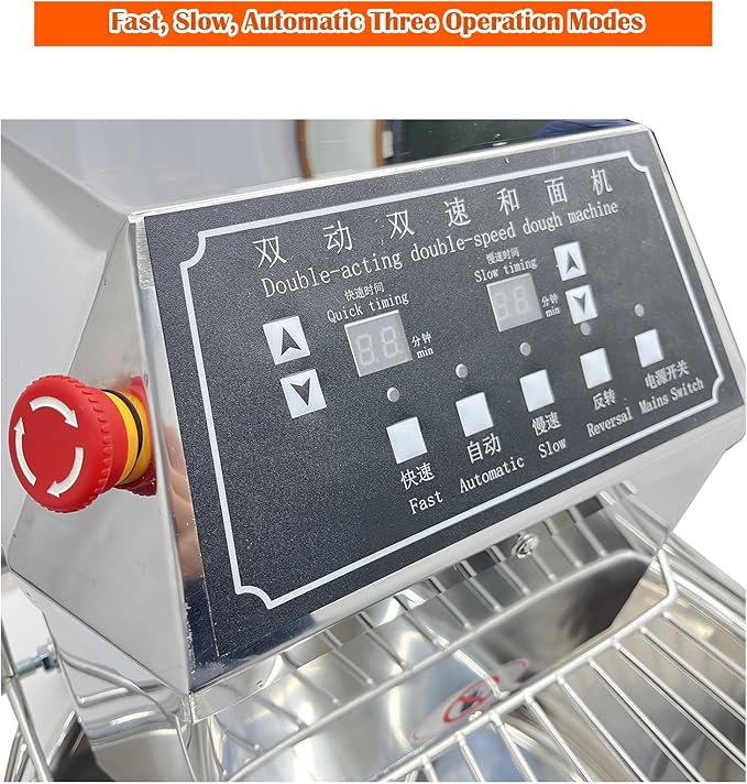 40L Stand Dough Mixer, Double-acting Double-speed Dough Machine with Variable Frequency for Commercial, Stand Spiral Food Mixer for Mixing Pizza Bread Dough in Restaurants Bakeries
