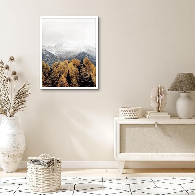 Americanflat 22x28 Poster Frame with Polished Plexiglass - Streamline Collection - Thin Border Picture Frame for Wall Display - Hanging Hardware Included - White