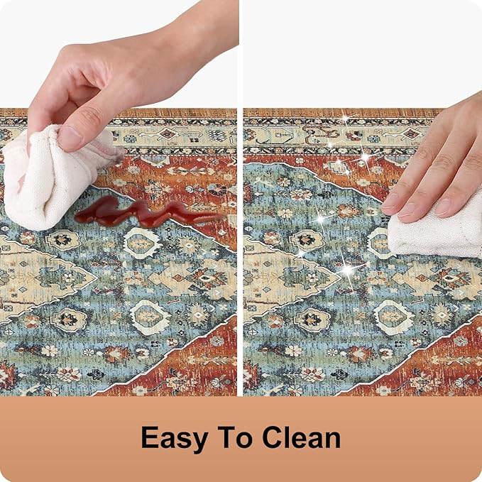 Collive Kitchen Rugs Anti Fatigue Kitchen Runner Mats Cushioned, Comfort Fatigue Mats for Standing, 17”x59” Red Non-Skid Washable Kitchen Floor Mats for Office, Sink, Laundry