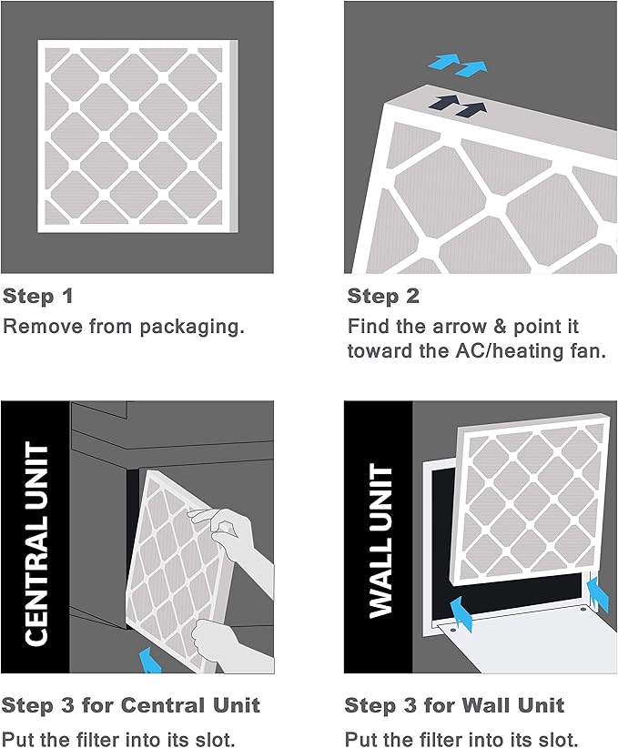 Aerostar 22x28x1 MERV 8, Pleated Air Filter, 22x28x1, Box of 6, Made in the USA