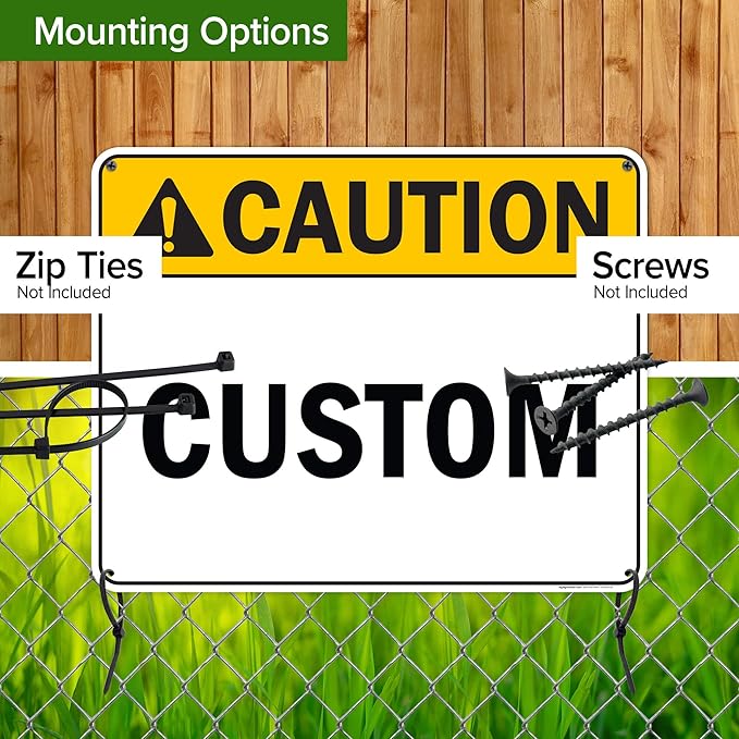 Custom Caution Sign, Ansi Sign, Osha Compliant, 24x30 Inches, 55 mil thick HDPE (high density polyethylene), Made in USA by My Sign Center