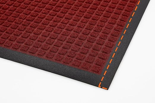 Guardian WaterGuard Indoor/Outdoor Wiper Scraper Floor Mat, Rubber/Nylon, 3'x5', Red